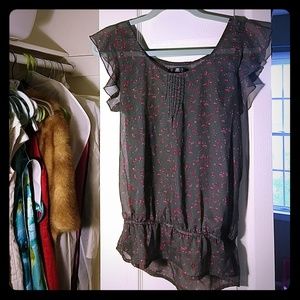 Sheer flowy blouse